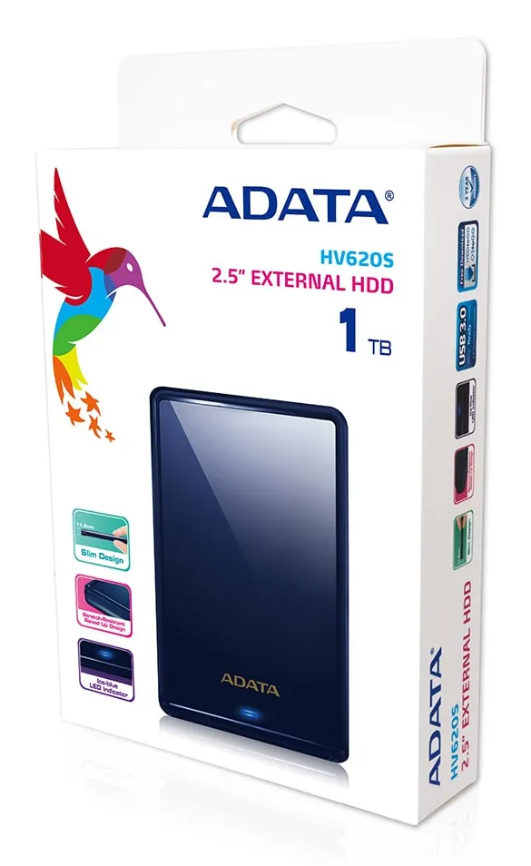 ADATA HV620S 1TB 2.5" External HDD, Blue