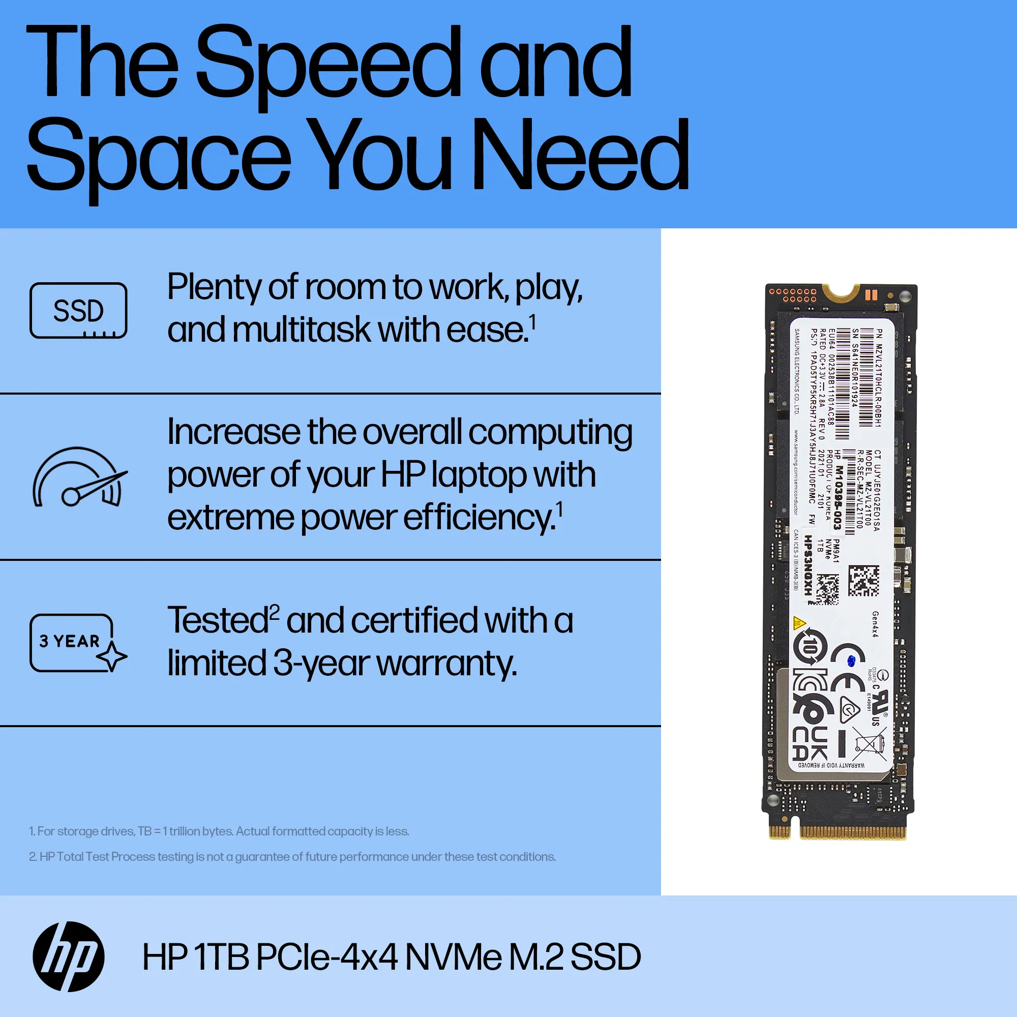 HP AL0M9AA 1TB M.2 2280 NVMe PCI Express 4.0 x4 SSD