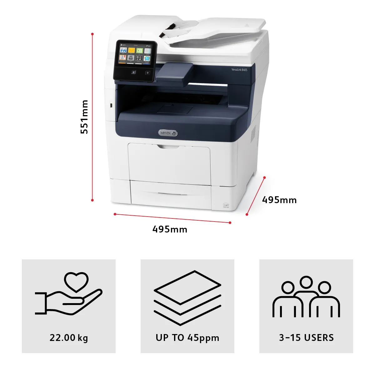 Xerox VersaLink B405 DN Duplex, LAN, A4 -mustavalkolasertulostin