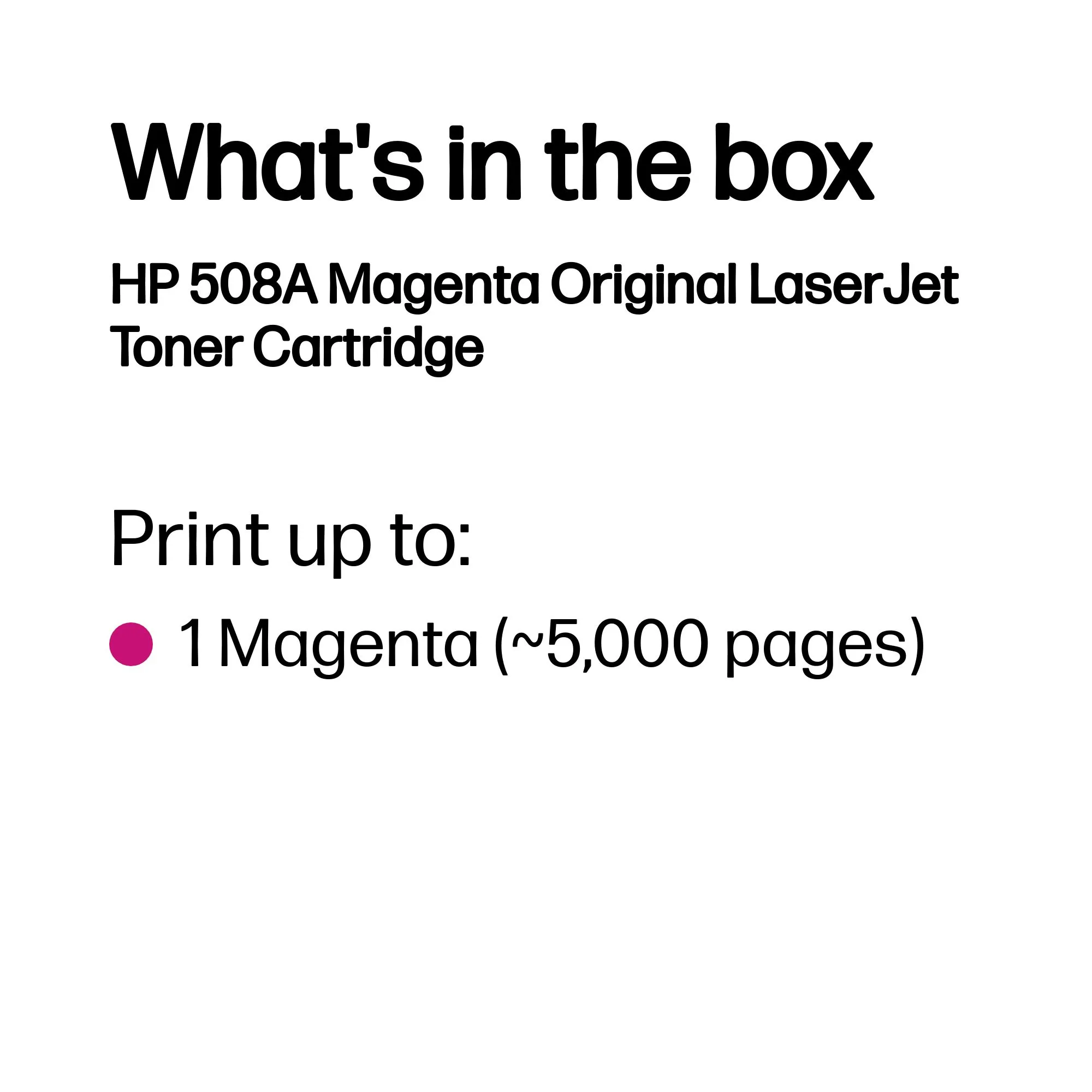 HP 508A Standard toner cartridge, Magenta