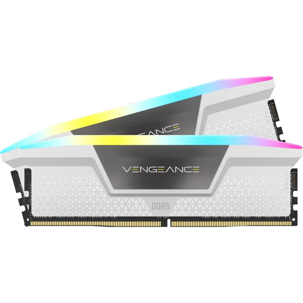 Corsair VENGEANCE RGB 64 Gt (2 x 32 Gt) DDR5 6400 MHz, CL32 -muisti, valkoinen (XMP)