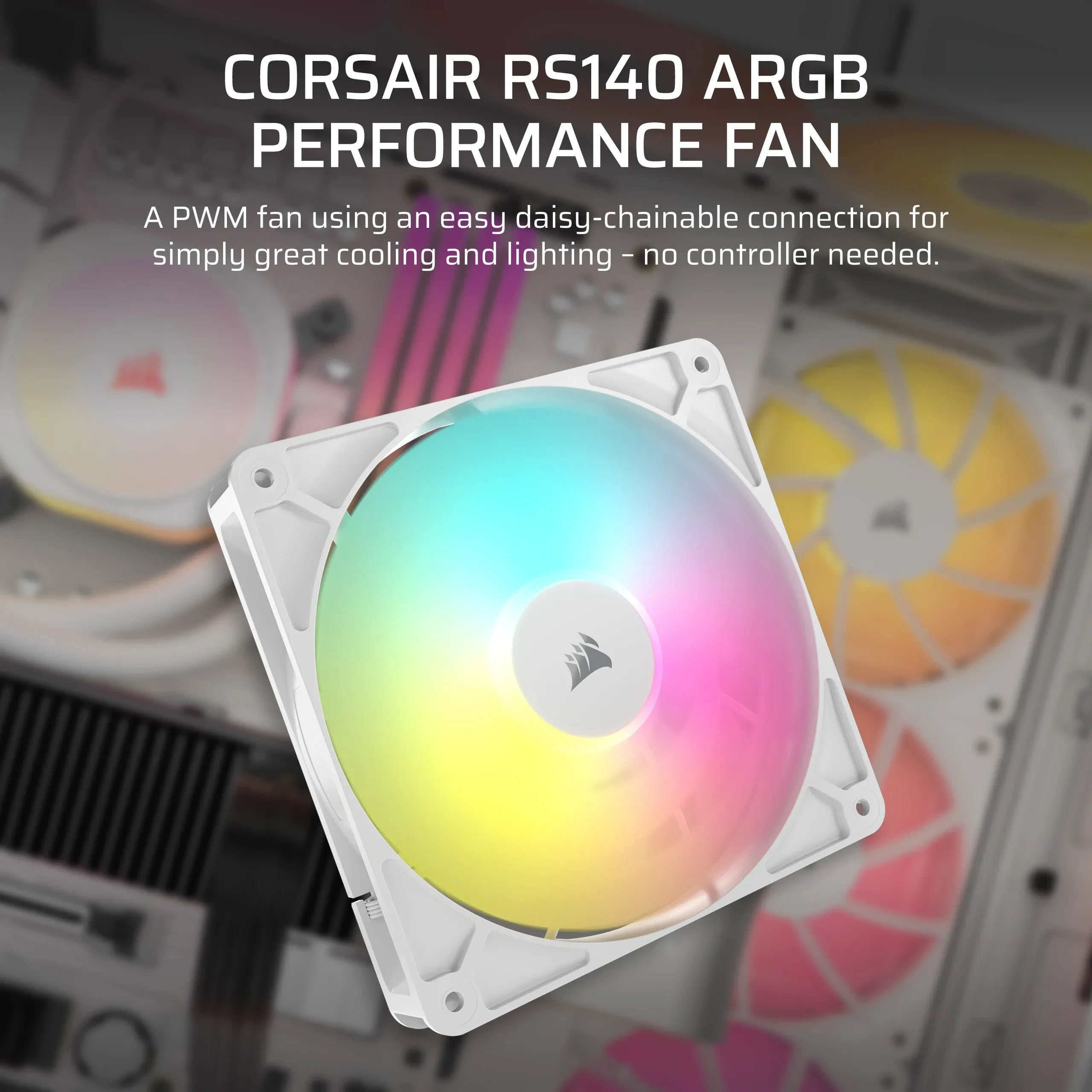 Corsair RS140 140mm ARGB - case fan, white
