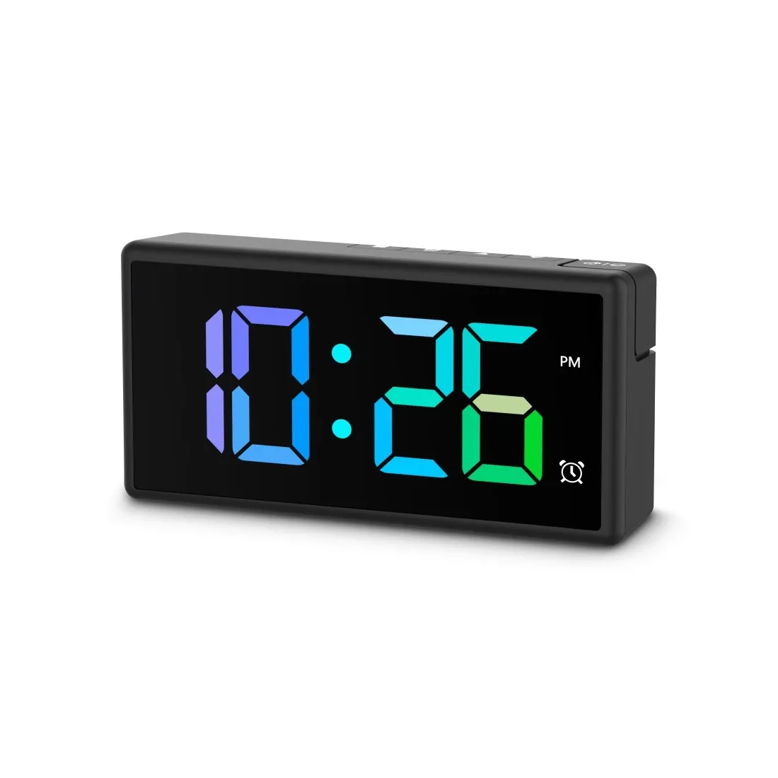 HAMA Digital Alarm Clock Ibiza Multi Colour Display Black