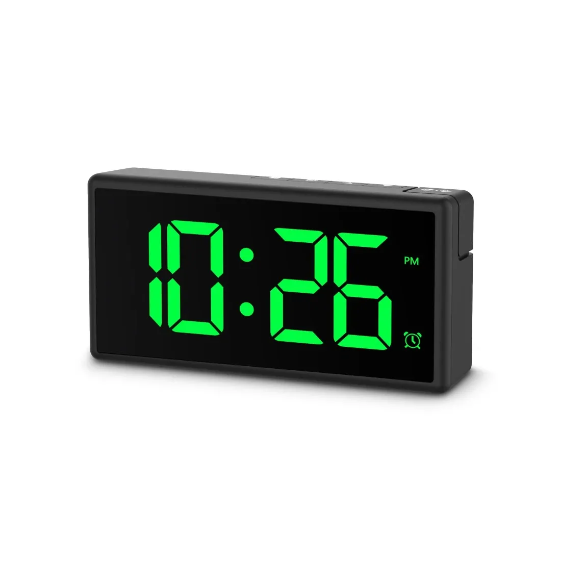 HAMA Digital Alarm Clock Ibiza Multi Colour Display Black