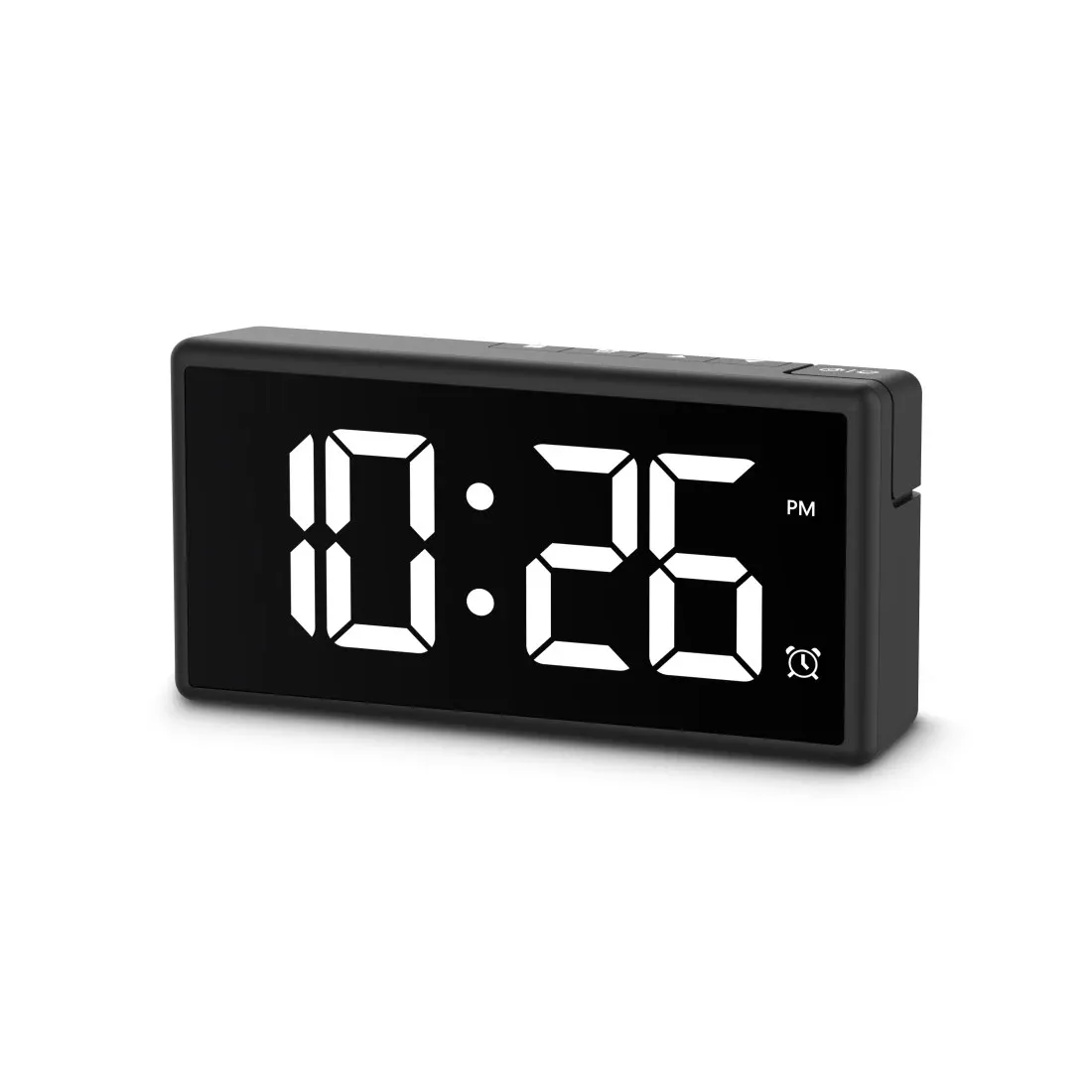 HAMA Digital Alarm Clock Ibiza Multi Colour Display Black