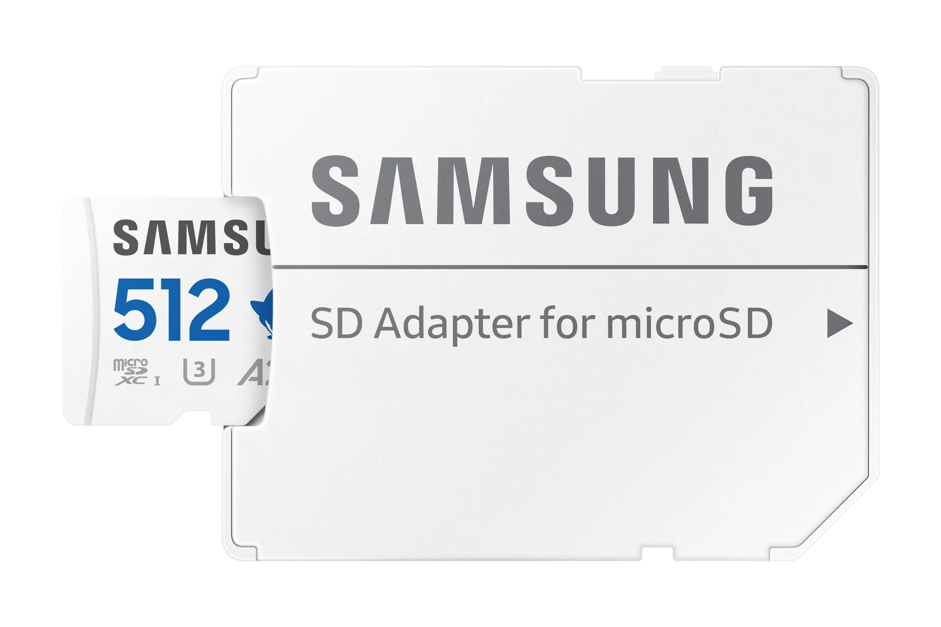 Samsung PRO Plus 512GB MicroSDXC UHS-I U3 V30 A2 card with SD adapter, Blue, White