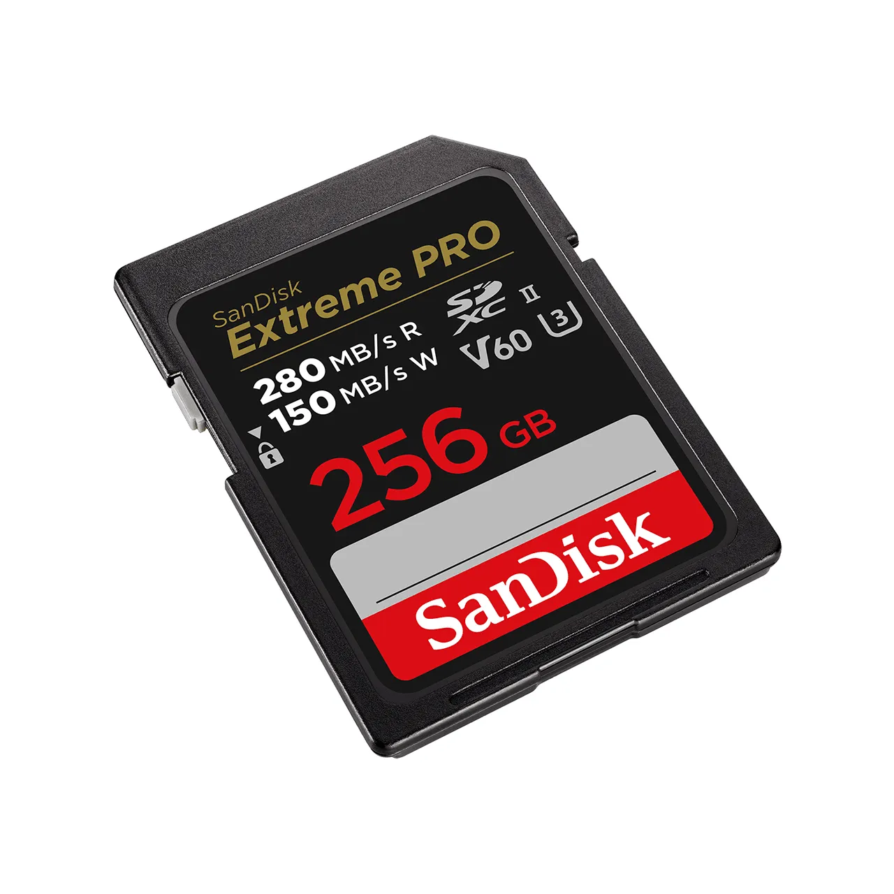 SanDisk Extreme PRO 256 Gt SDXC UHS-II U3 V60 -muistikortti, musta