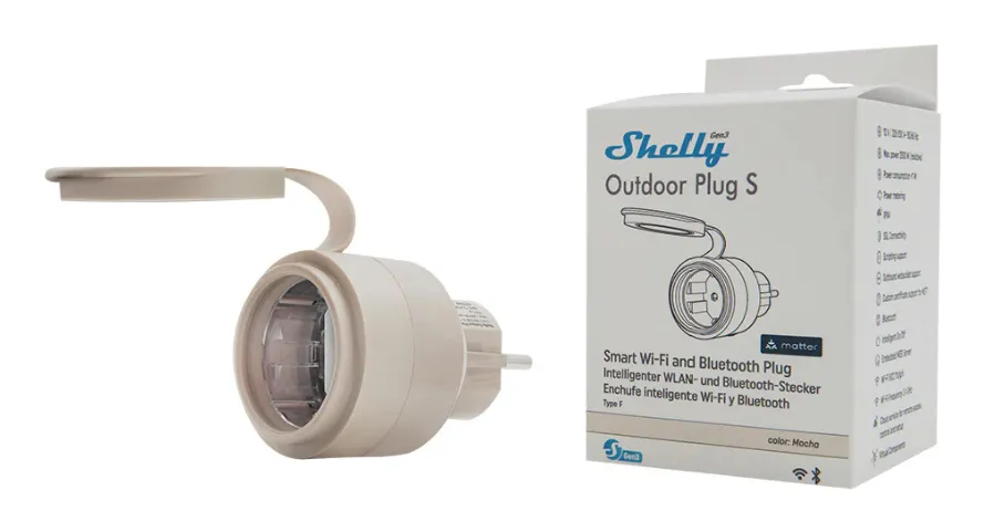 Shelly Outdoor Plug S Gen3 - Wi-Fi Smart Plug, IP44 Rated