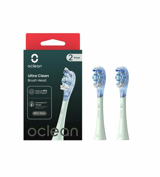 OCLEAN UC02 Ultra Clean 2 kpl -vaihtoharjasp&auml;&auml;t, Vihre&auml;