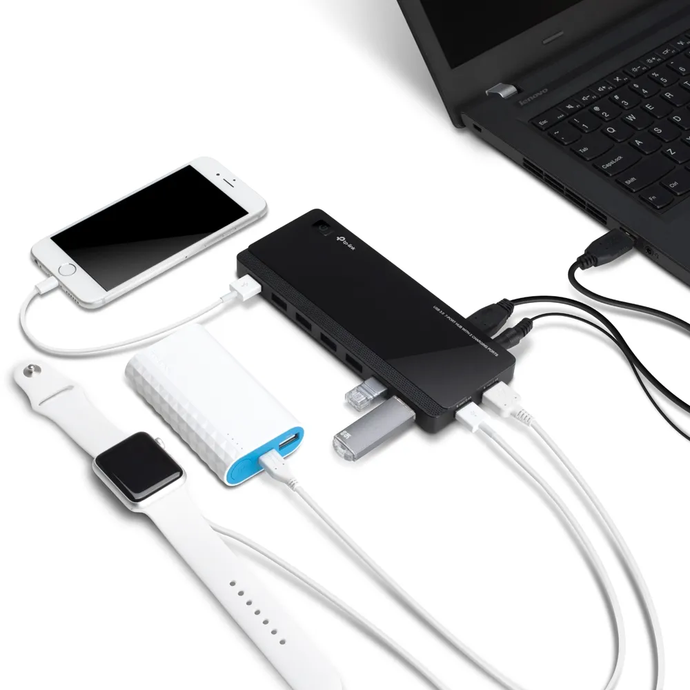 TP-Link UH720, 7-port SuperSpeed USB 3.0 -hubi