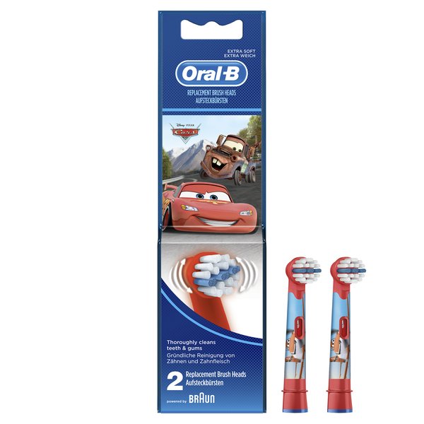 BRAUN VAIHTOHARJA ORAL-B KIDS 2ct, paketissa 2 vaihtoharjaa EB10-2, sekalaisella teemalla.