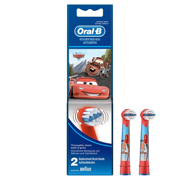 BRAUN VAIHTOHARJA ORAL-B KIDS 2ct, paketissa 2 vaihtoharjaa EB10-2, sekalaisella teemalla.
