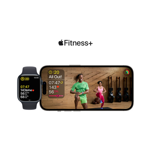 Apple Watch SE GPS, 44mm t&auml;hti&shy;valkea alumiinikuori ja urheiluranneke (2022)