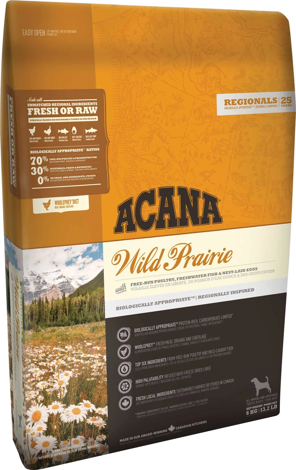 ACANA Highest Protein Wild Prairie, Dry food for dogs, Adult, Grain Free, 11.4kg