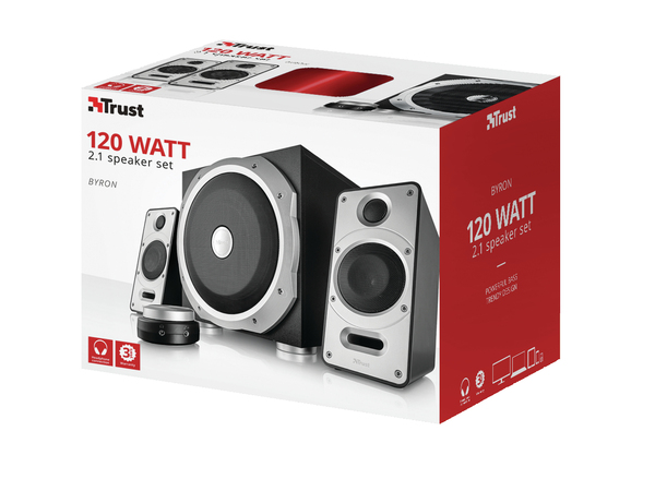 TRUST BYRON 2.1 SPEAKER SET - 2.1 SET BLACK/METALLIC