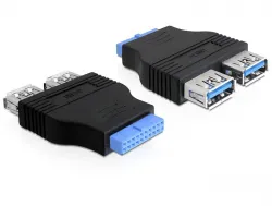 DeLOCK intern adapter f&ouml;r USB 3.0, IDC20 ho - 2xUSB 3.0 A ho