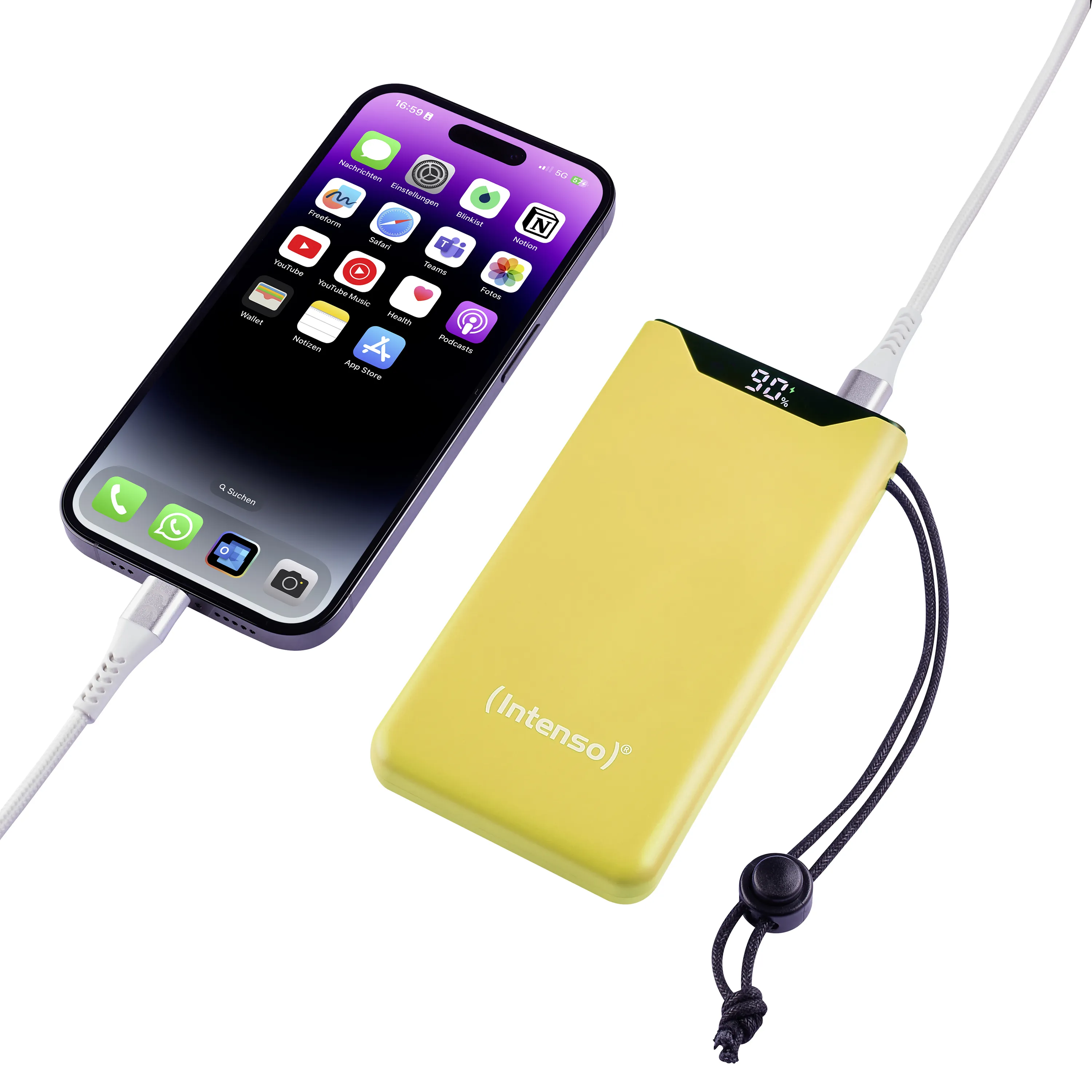 Intenso F10000 -varavirtal&auml;hde, 10000 mAh, Keltainen