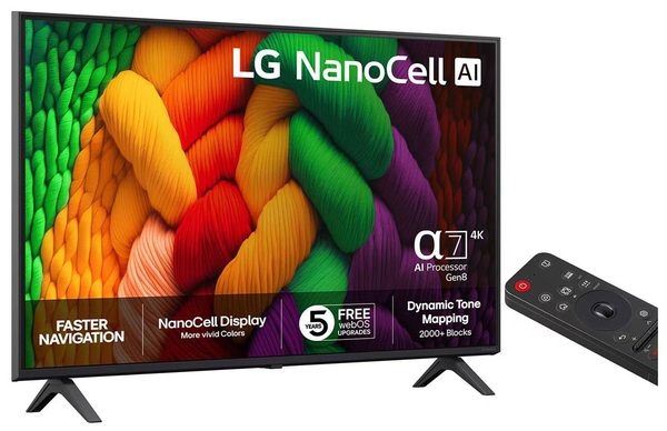 LG NANO8E 75NANO8EA6A 75" 4K NanoCell webOS TV, 60 Hz, HDR10, HLG