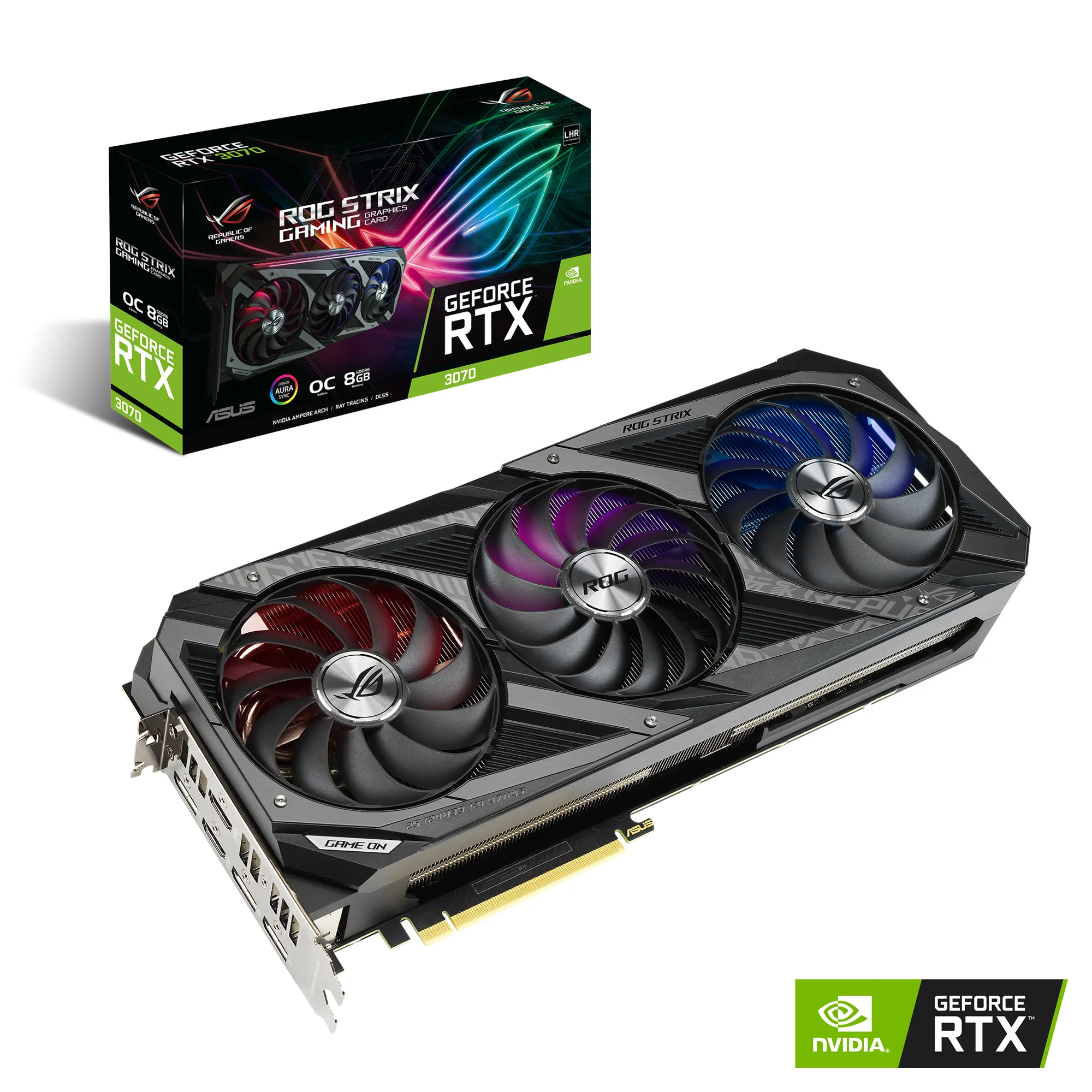 Asus GeForce RTX 3070 ROG Strix OC 8 Gt (LHR) -n&auml;yt&ouml;nohjain