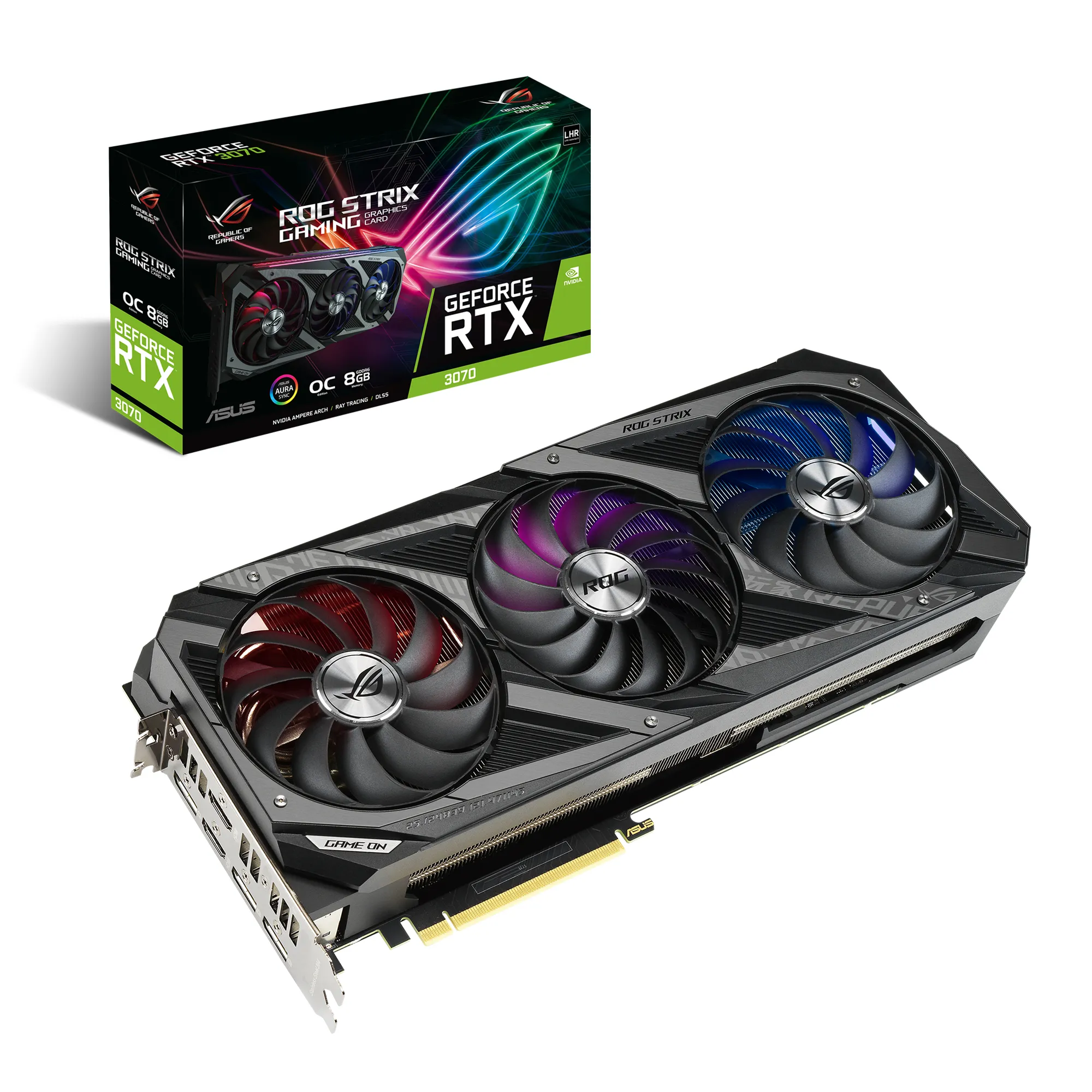 Asus GeForce RTX 3070 ROG Strix OC 8 Gt (LHR) -n&auml;yt&ouml;nohjain