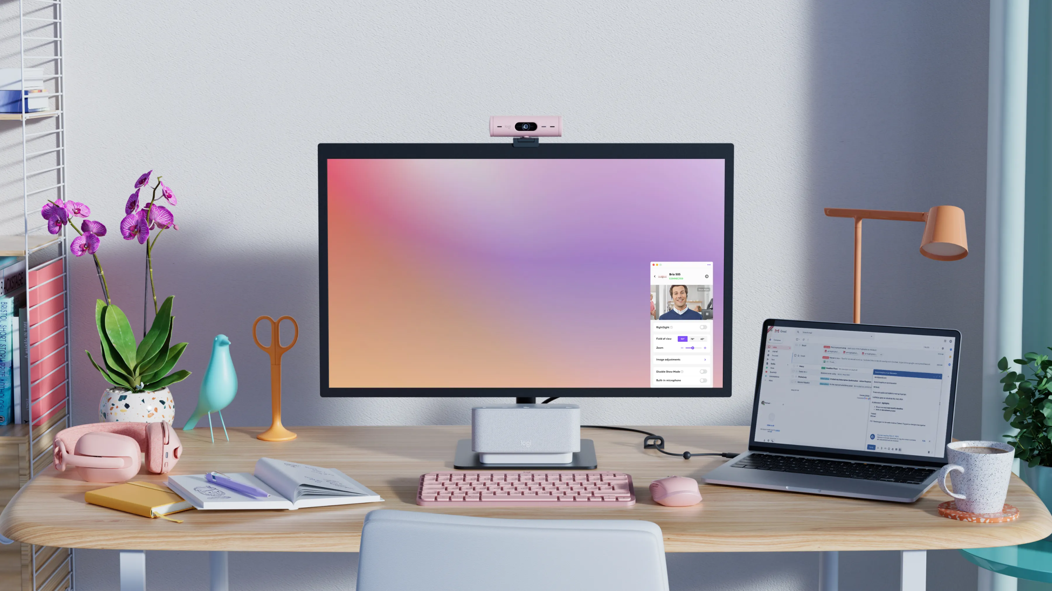 Logitech Brio 500 -web-kamera, pinkki