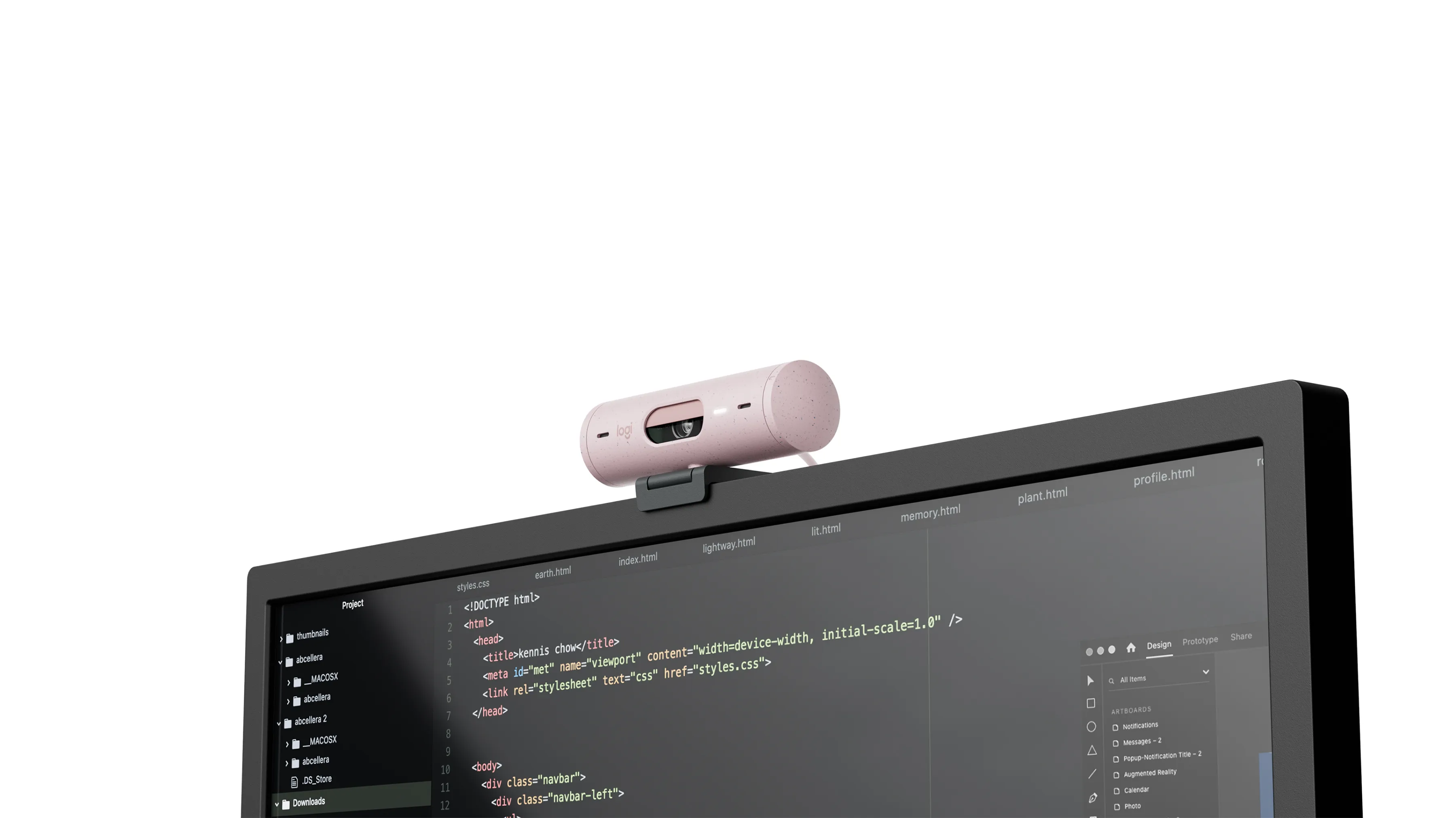 Logitech Brio 500 -web-kamera, pinkki