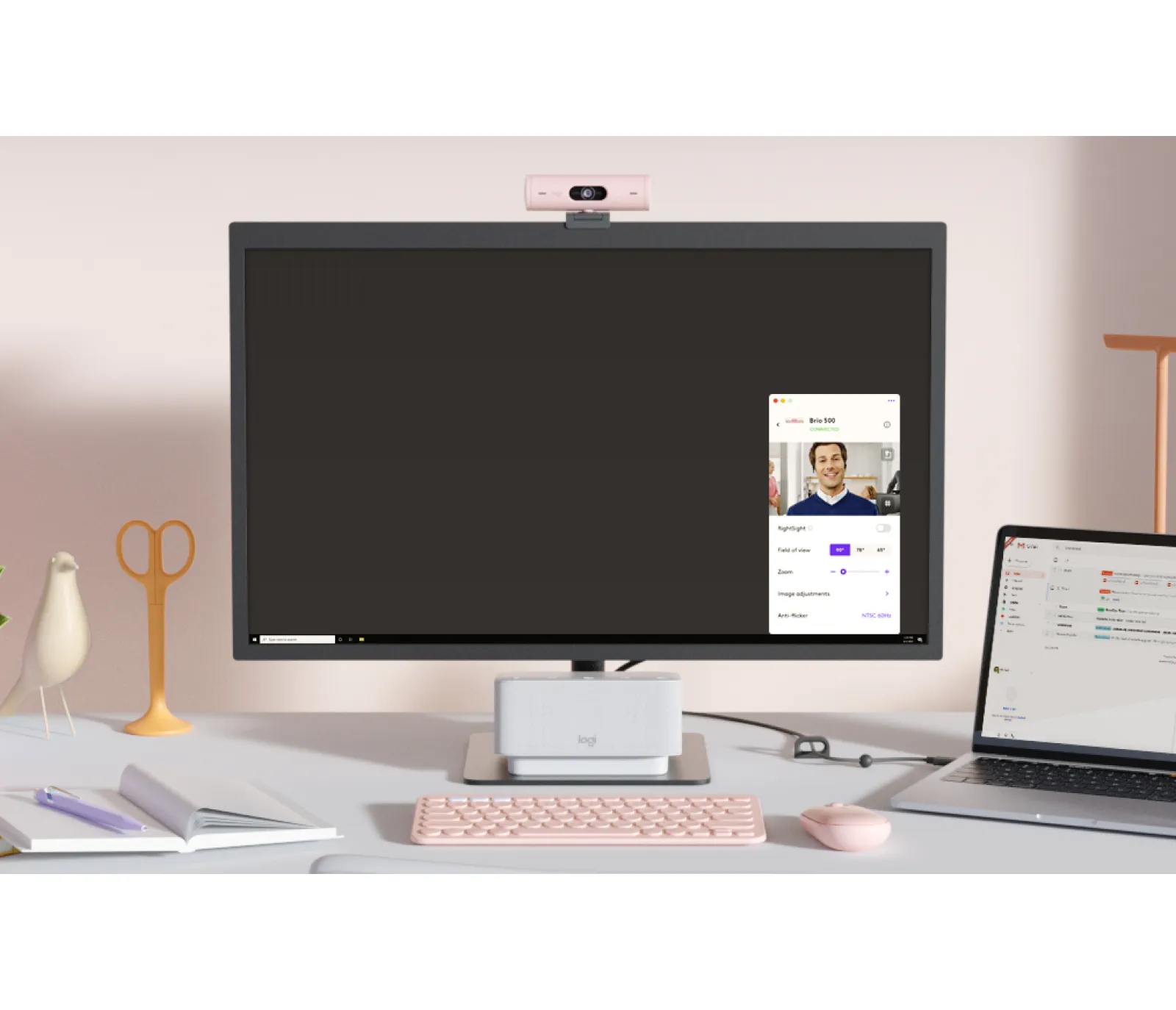 Logitech Brio 500 -web-kamera, pinkki