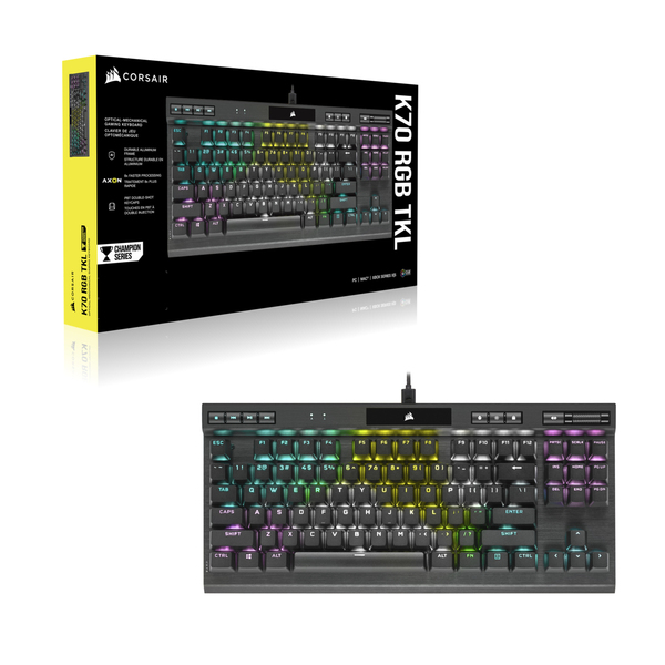 Corsair K70 RGB TKL Optical - gaming keyboard, Cherry MX Red