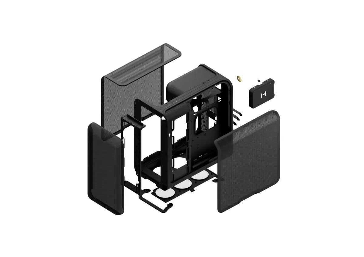 HYTE X50 Air midi-tower chassi med f&ouml;nster, pitch black