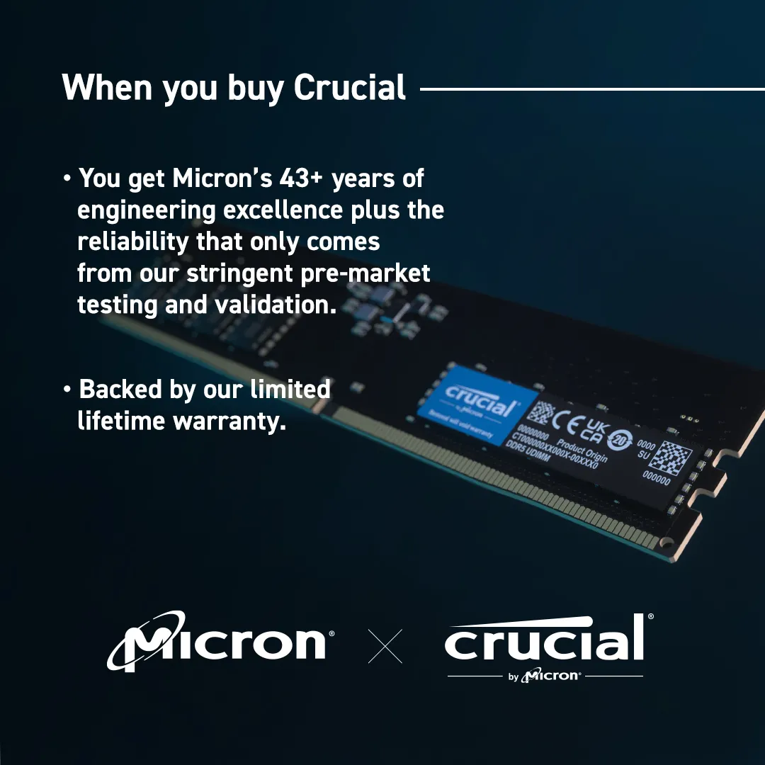 Crucial 32GB DDR5-5600 UDIMM