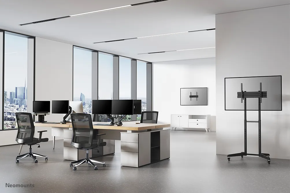 Neomounts by Newstar Mobile Floor Stand (Height Adjustable: 128,5-145 cm)