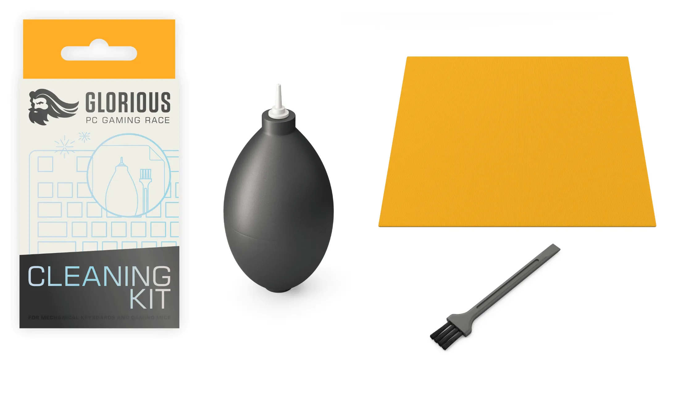 Glorious Cleaning Kit -puhdistussetti hiirille ja n&auml;pp&auml;imist&ouml;ille