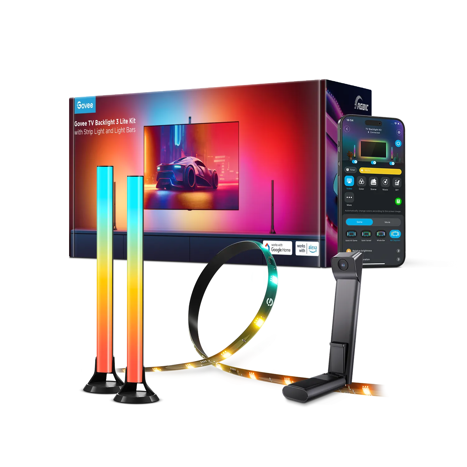 Govee TV Backlight 3 Lite Kit With Strip Light and Light Bar