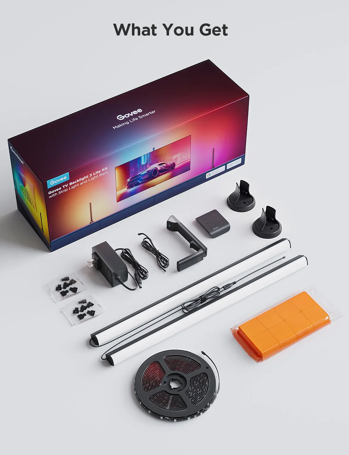 Govee TV Backlight 3 Lite Kit With Strip Light and Light Bar