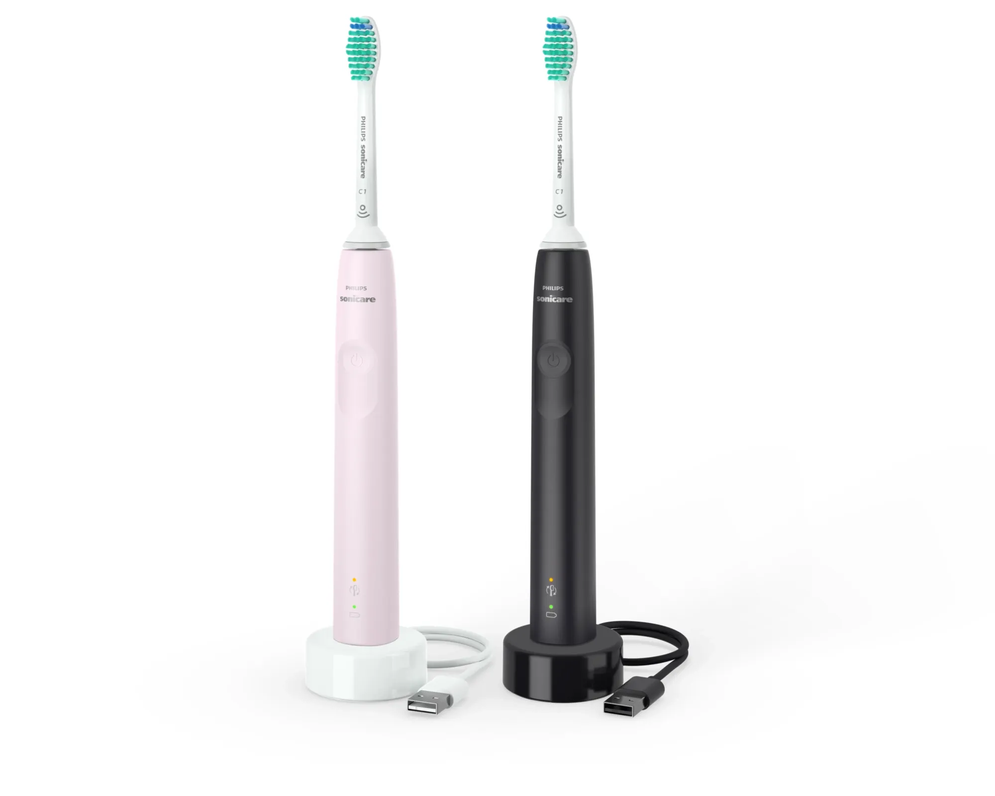 Philips Sonicare 3100 Electric Toothbrush, 2 pcs, Black/Pink