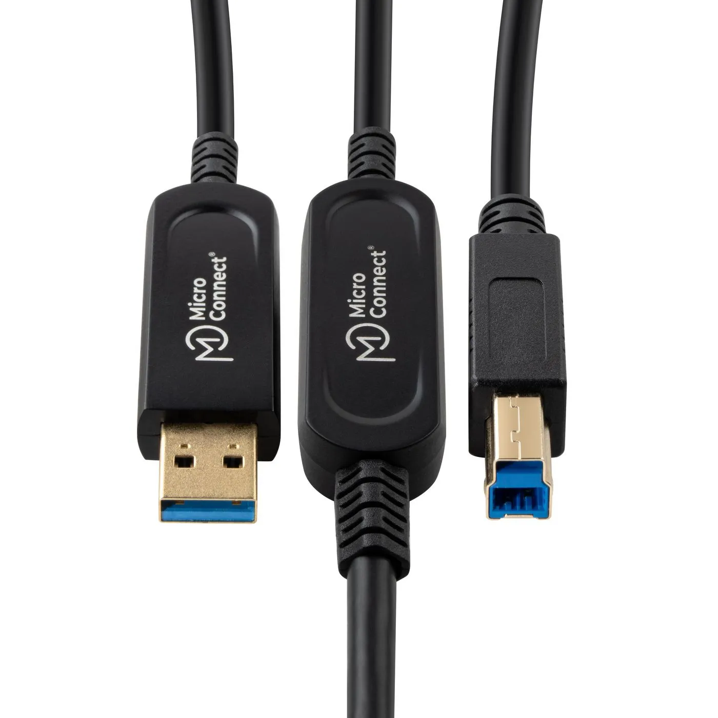 MicroConnect Premium MC-USB3.0AB10OP Active Optical USB 3.2 Gen 2 USB-A to USB-B cable, 10 m, Black