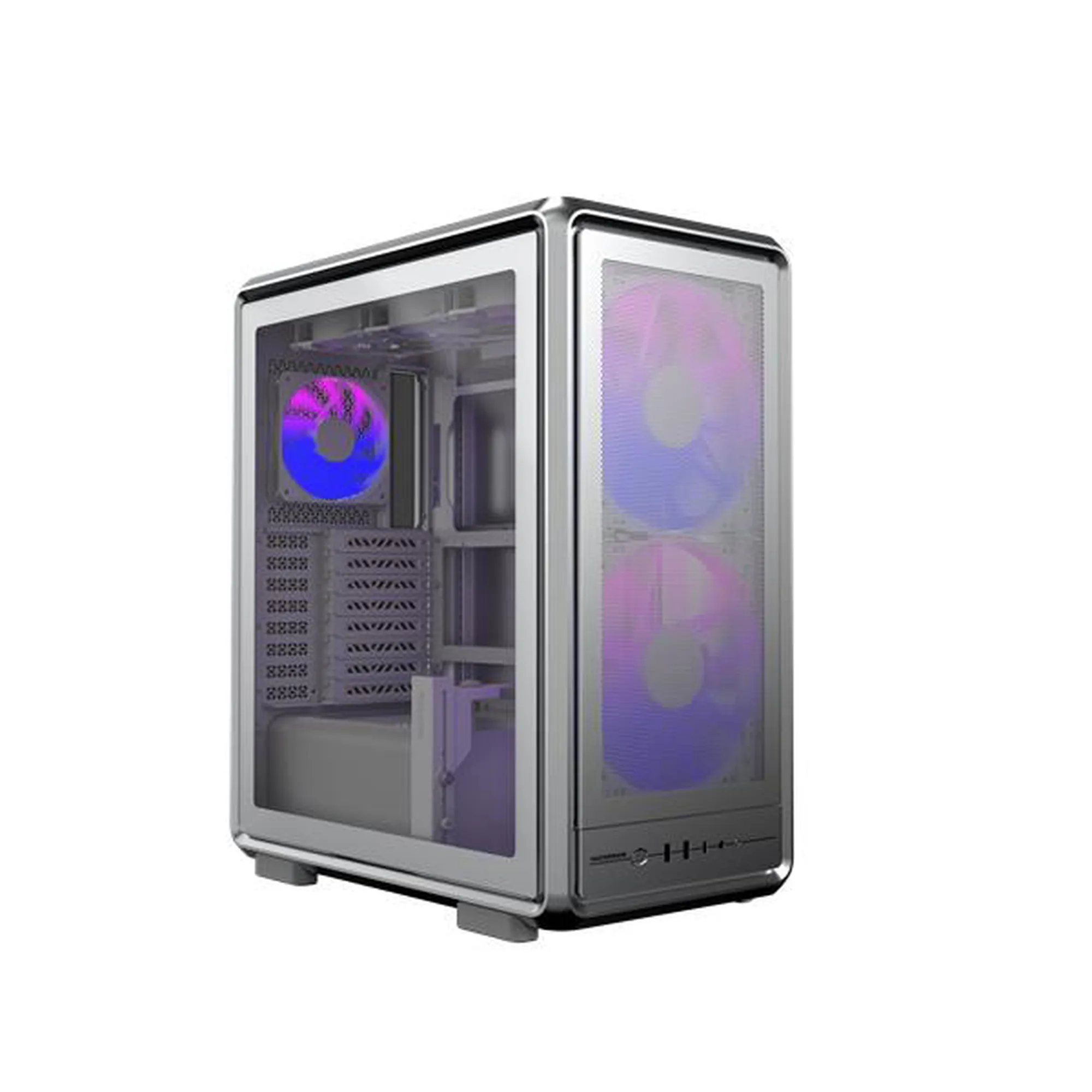 Cooler Master MasterFrame 500 Mesh midi-tower chassi med f&ouml;nster och RGB-belysning, svart