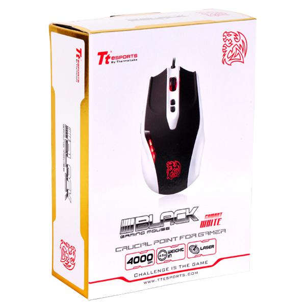Tt eSPORTS BLACK Gaming Mouse - Combat White
