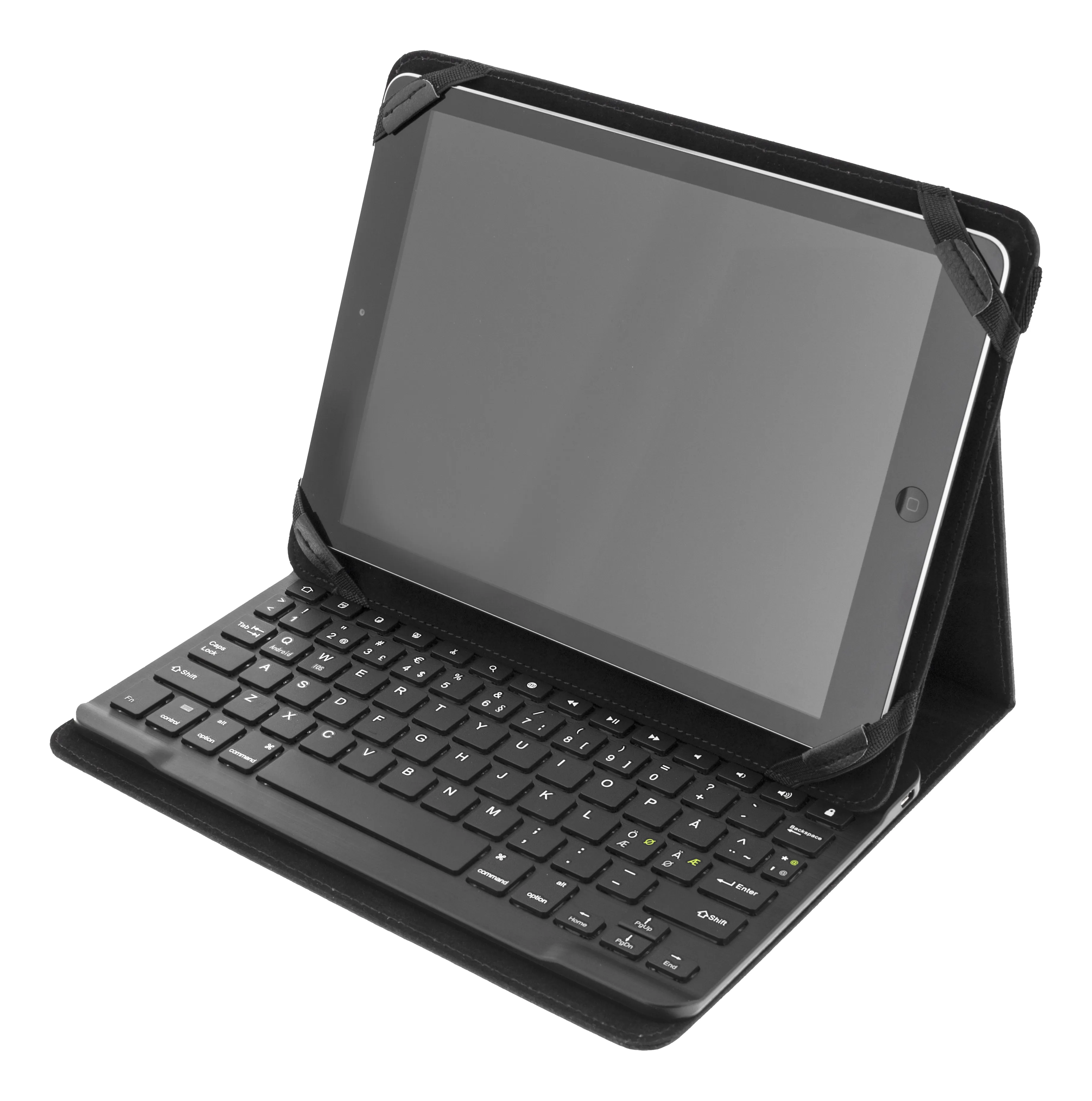 DELTACO suojus ja Bluetooth näppäimistö 10" tableteille, musta