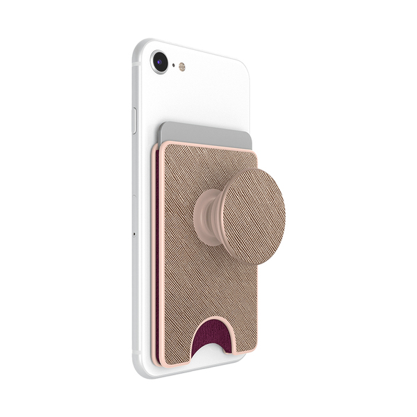 POPSOCKETS Wallet Saffiano Rose Gold Avtagbar Mobil Pl&aring;nbok PopWallet+