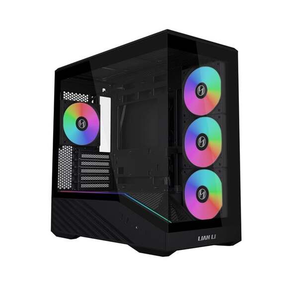 LIAN LI Vector V100R MIX -micro-ATX-kotelo ikkunalla ja RGB-valaistuksella, musta