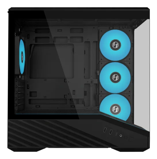 LIAN LI Vector V100R MIX Micro-ATX Case with window and RGB lighting, Black