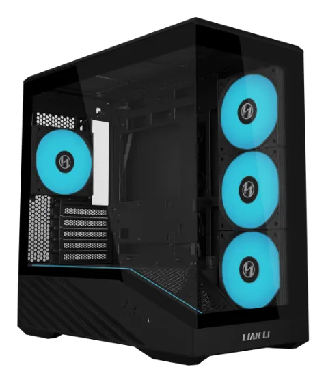 LIAN LI Vector V100R MIX Micro-ATX Case with window and RGB lighting, Black