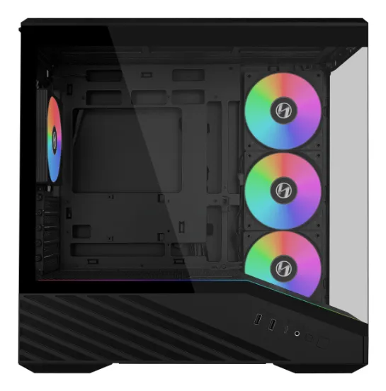 LIAN LI Vector V100R MIX Micro-ATX Case with window and RGB lighting, Black