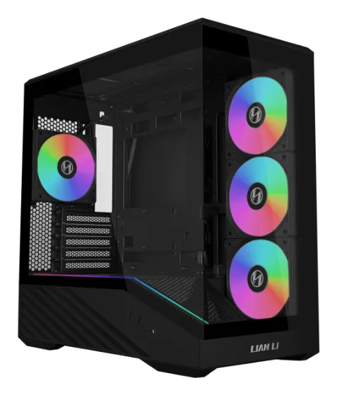 LIAN LI Vector V100R MIX Micro-ATX Case with window and RGB lighting, Black