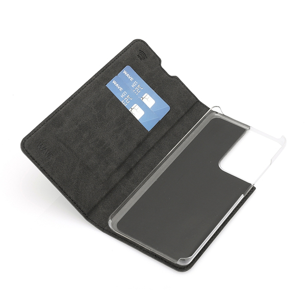 Wave Book Case, Galaxy S21 Ultra - case, Black
