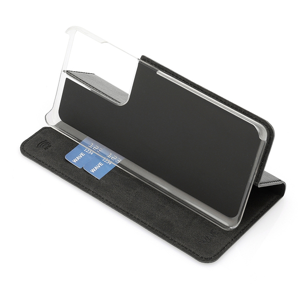 Wave Book Case, Galaxy S21 Ultra - case, Black