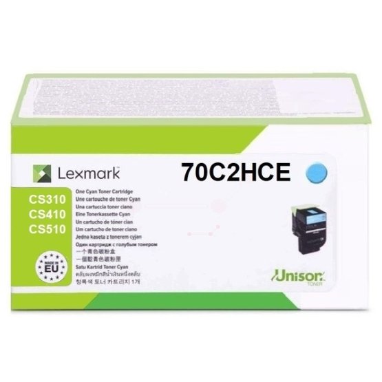 Lexmark 70C2HCE toner cartridge, Cyan