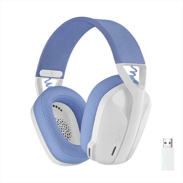Logitech G435 Lightspeed - wireless gaming headset, off-white/lilac