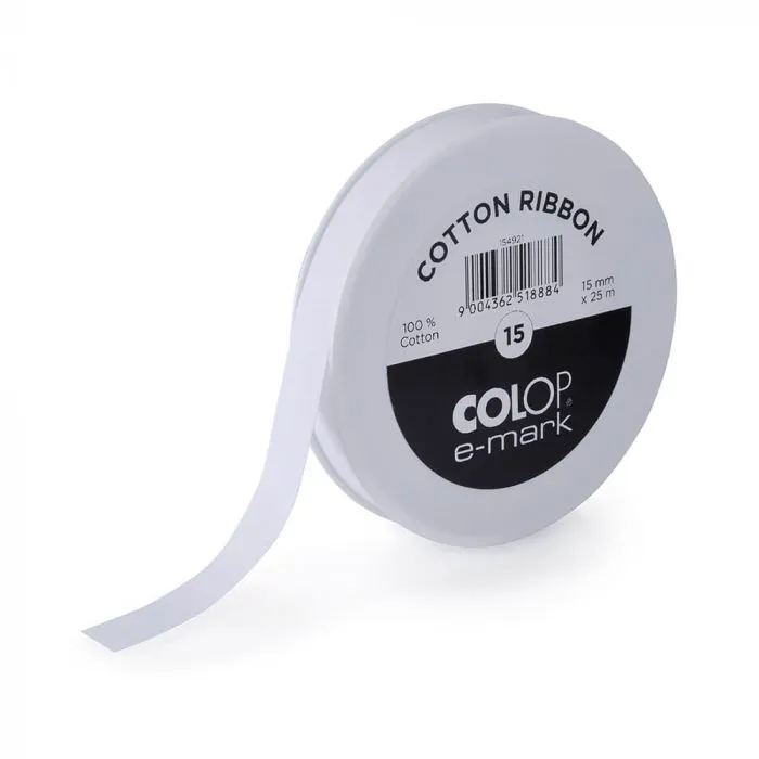 COLOP e-mark bomullsband, 15 mm x 25 m